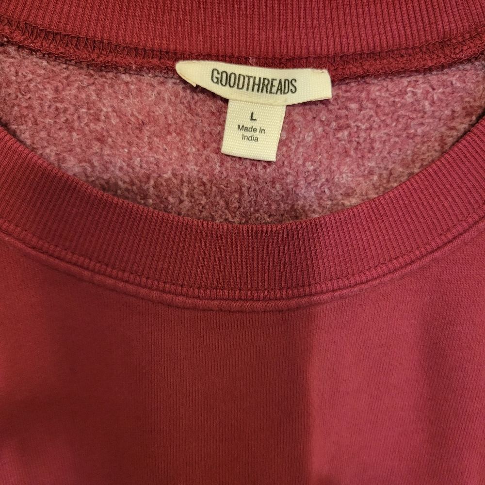 Nwt goodthreads Burgundy sweatshirt top - Picture 3 of 5